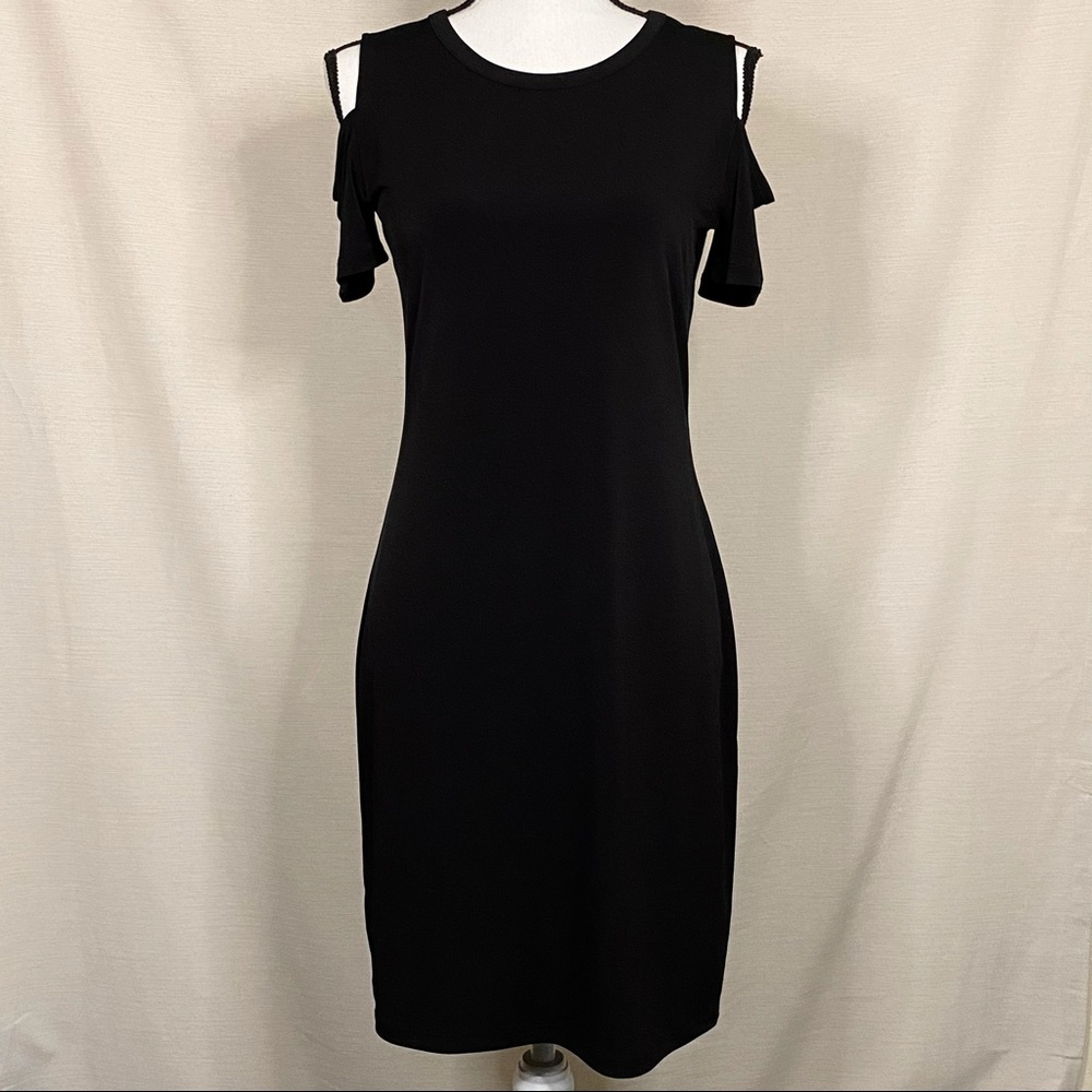 Michael by Michael Kors Black Cold Shoulder Dress